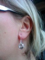 Boucles d'oreilles en fil aluminium argenté